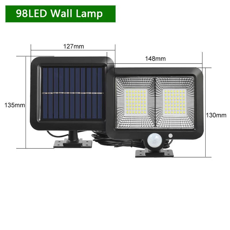 Lámpara Solar de Pared Exterior con Sensor de Movimiento 3 Modos