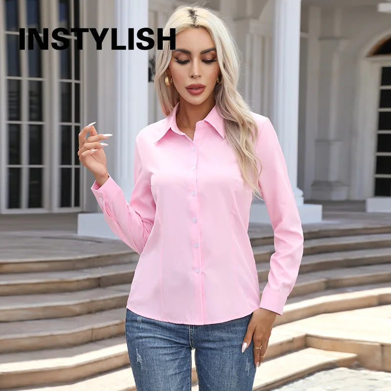 Blusa Elegante de Gasa con Botones para Mujer