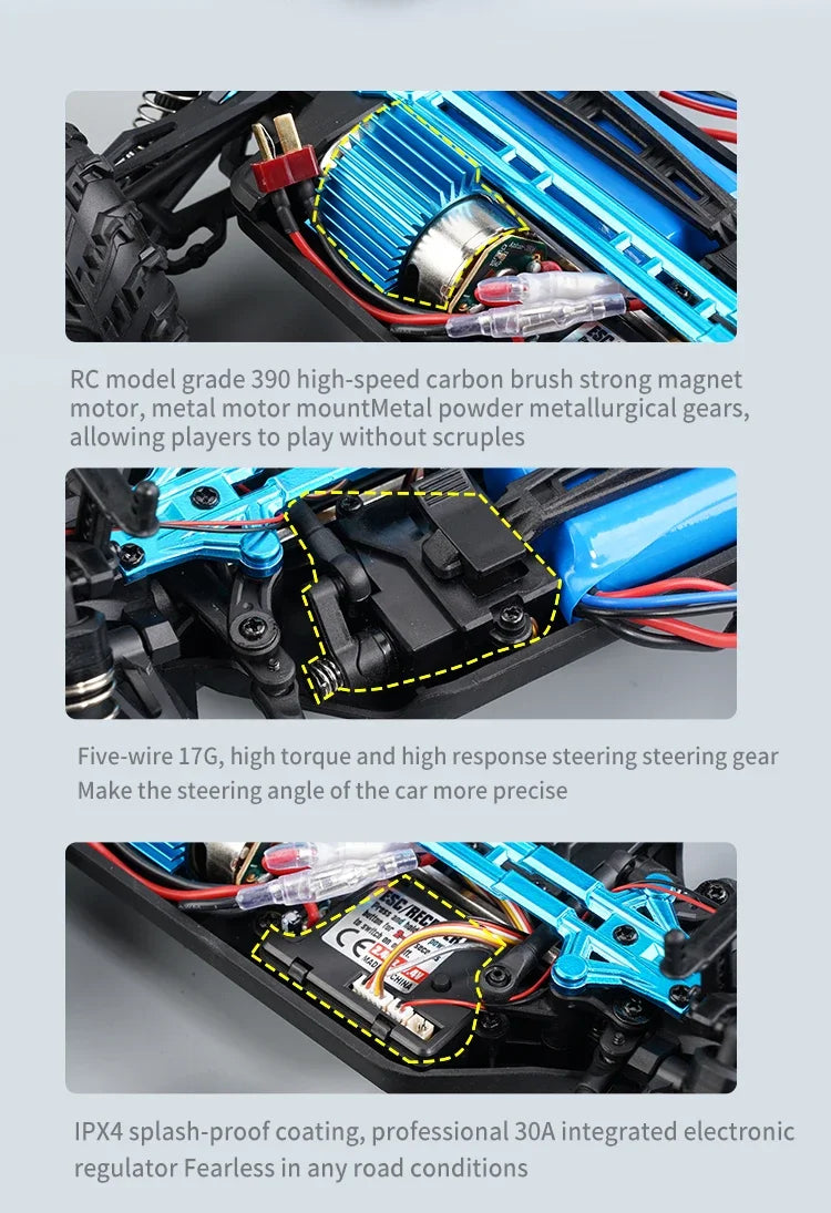 Coche RC MJX VS SCY 16101 16102 PRO 4WD 70Km/h 1/16 de Alta Velocidad, Monster Truck Todoterreno con Control Remoto, Vehículo Eléctrico