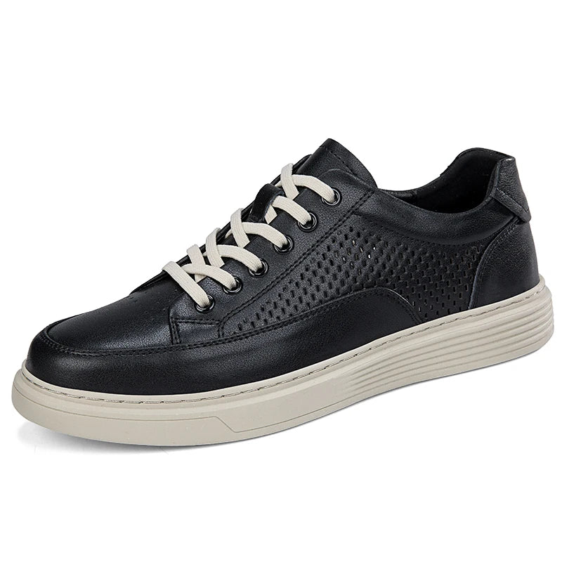 Zapatos Casuales de Cuero Genuino para Hombre - Suela Gruesa