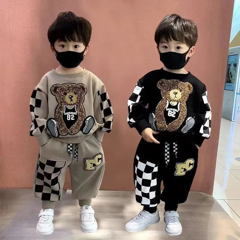 Sudaderas con capucha de moda para bebés, conjuntos de ropa para niños y niñas, sudadera de manga larga y pantalones, traje informal para primavera y otoño