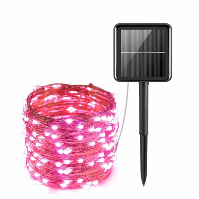 Guirnalda de Luces LED Solares para Jardín 8 Modos Impermeable