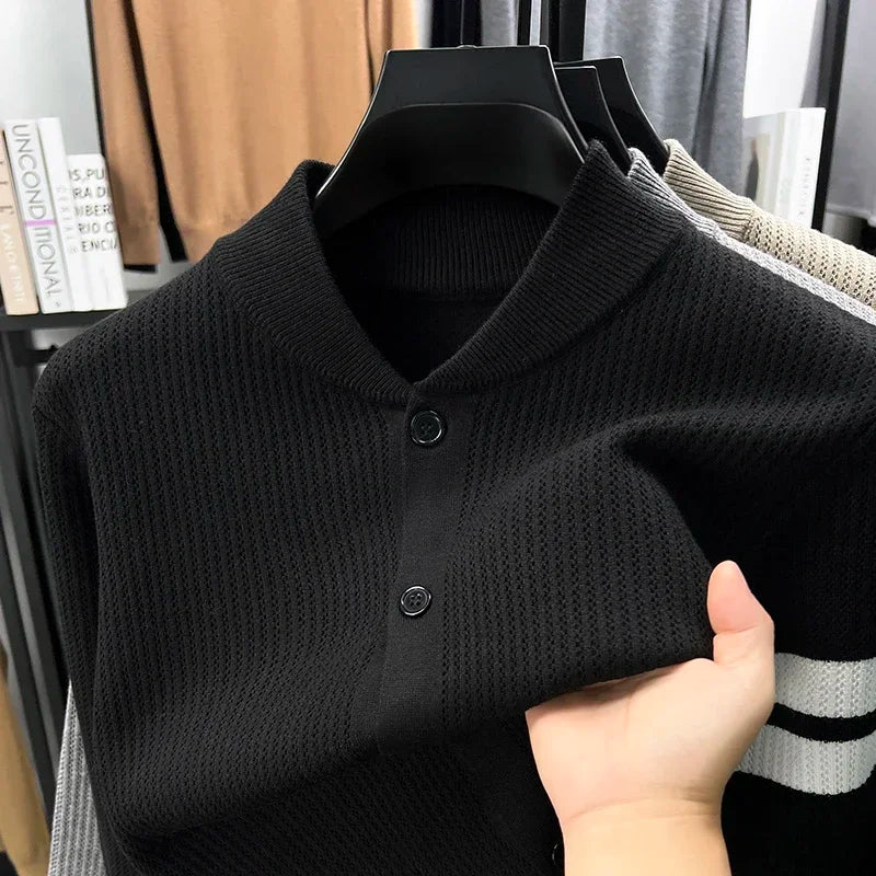 Cárdigan para Hombre con Bloques de Color y Botonadura