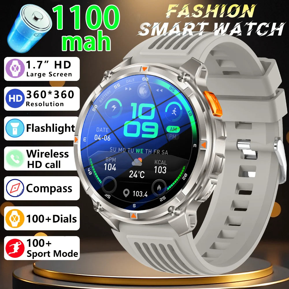 Reloj Inteligente HT33 con Linterna LED, Batería 1100mAh y Llamadas Bluetooth