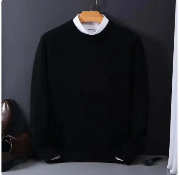 Suéter de Punto con Cuello Redondo para Hombre - Holgado, Otoño Invierno