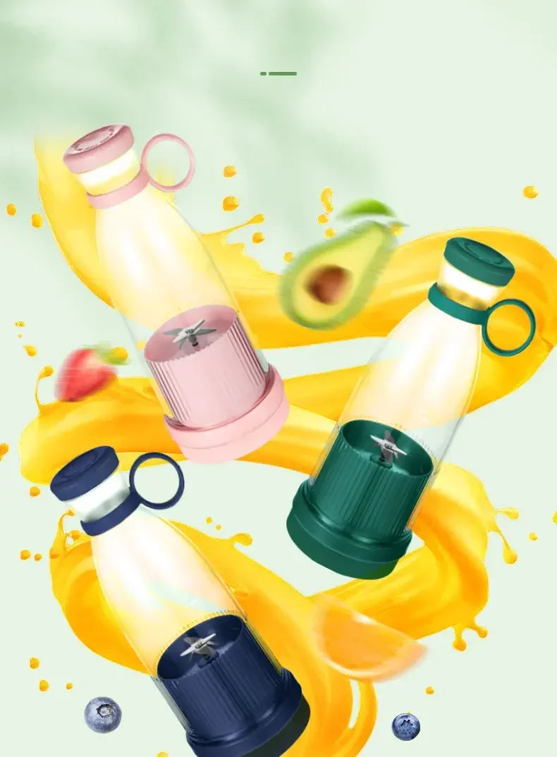 Taza exprimidora eléctrica, licuadora de 6 hojas, máquina para batidos, herramienta portátil USB para mezclar leche y fruta, Mini licuadora de jugo fresco