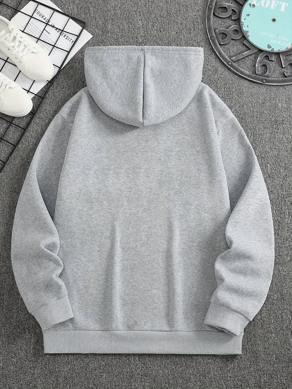 Sudadera con capucha de manga larga con estampado gráfico de montaña, informal, holgada, para hombre, de otoño e invierno, cálida.