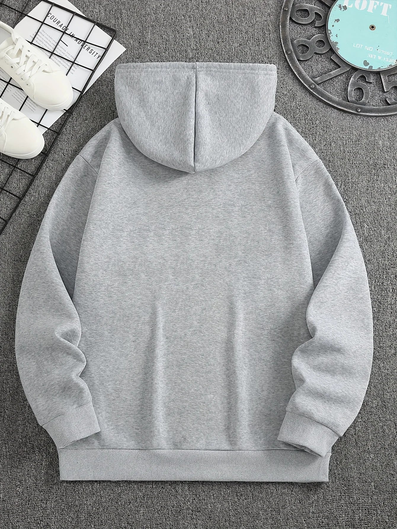 Sudadera con capucha de manga larga con estampado gráfico de montaña, informal, holgada, para hombre, de otoño e invierno, cálida.