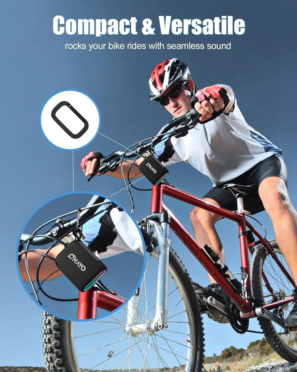 Altavoz Bluetooth portátil, resistente al agua IPX7, Bluetooth 5,3, TWS, 24 horas de reproducción, sonido estéreo potente, altavoz para el hogar, al aire libre