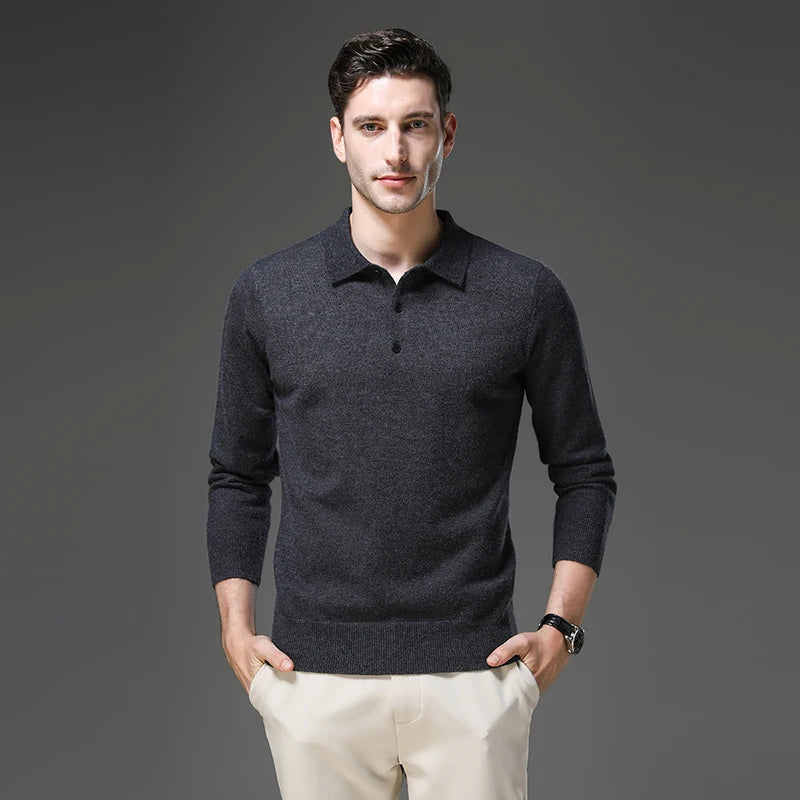 Suéter de Punto Antipilling para Hombre | Cuello Abotonado