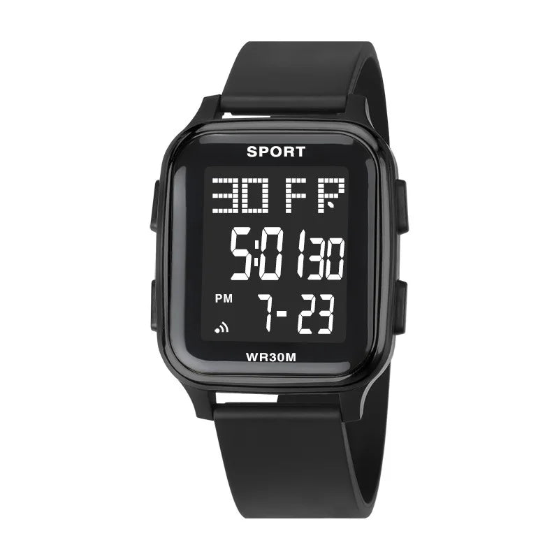 Reloj deportivo YIKAZE para hombre, reloj electrónico multifunción resistente al agua, reloj de pulsera Digital LED ultrafino para hombre y estudiante