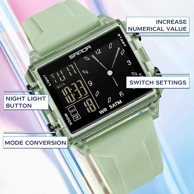 Reloj Digital SANDA Deportivo para Hombre Multifunción Luminoso