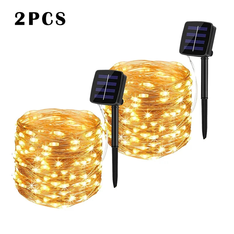 Guirnalda LED Solar para Jardín 7-32M - Impermeable IP65 8 Modos
