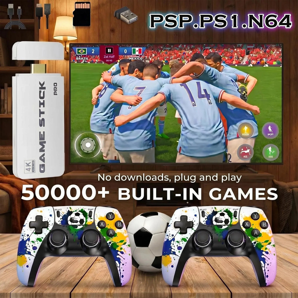 Consola de juegos retro X8 Ultra 4K HD 2026 con más de 50000 juegos, 45 emuladores de PS1, N64, arcade, mando inalámbrico 2.4G, Plug & Play, ideal para la televisión y como regalo para toda la familia.
