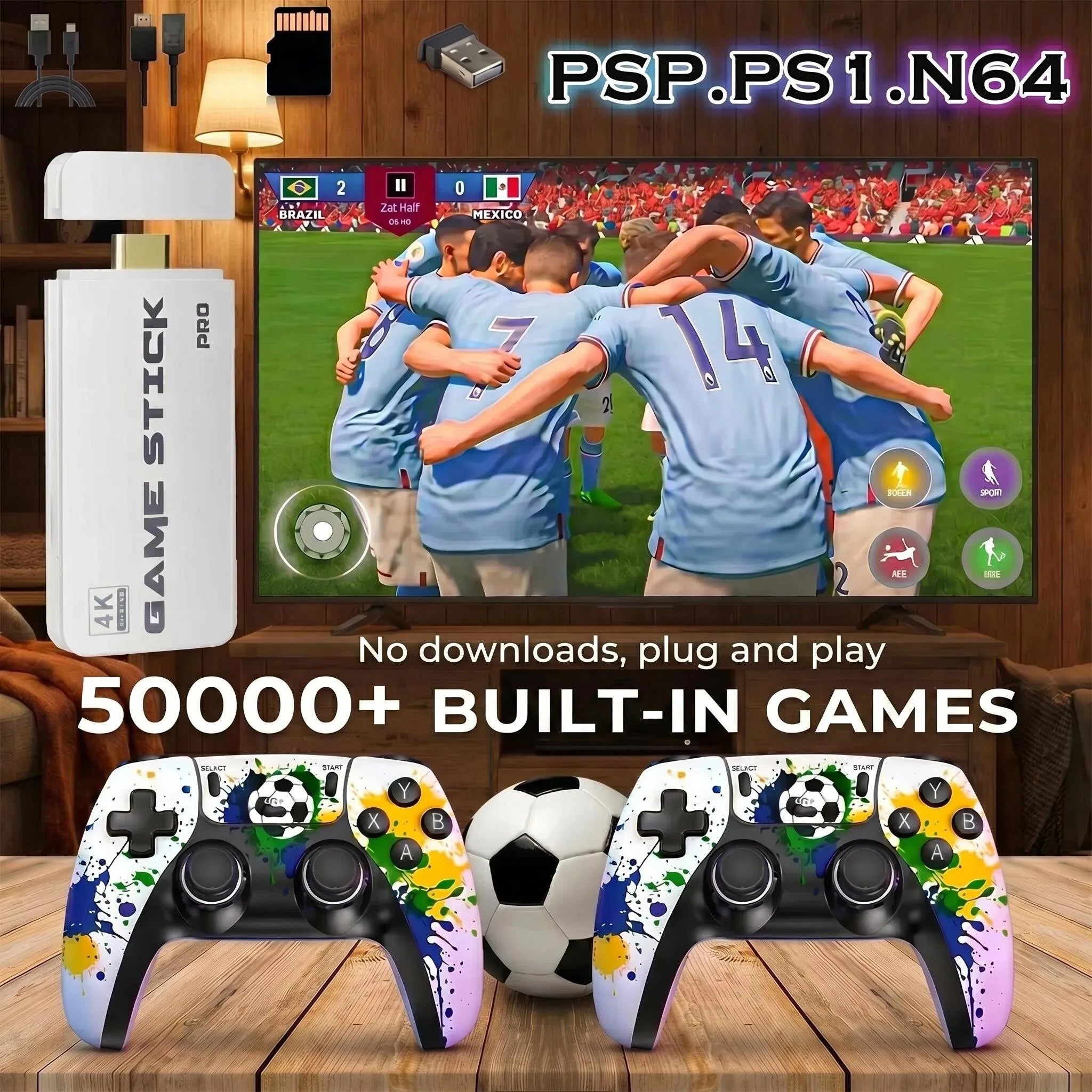 Consola de juegos retro X8 Ultra 4K HD 2026 con más de 50000 juegos, 45 emuladores de PS1, N64, arcade, mando inalámbrico 2.4G, Plug & Play, ideal para la televisión y como regalo para toda la familia.