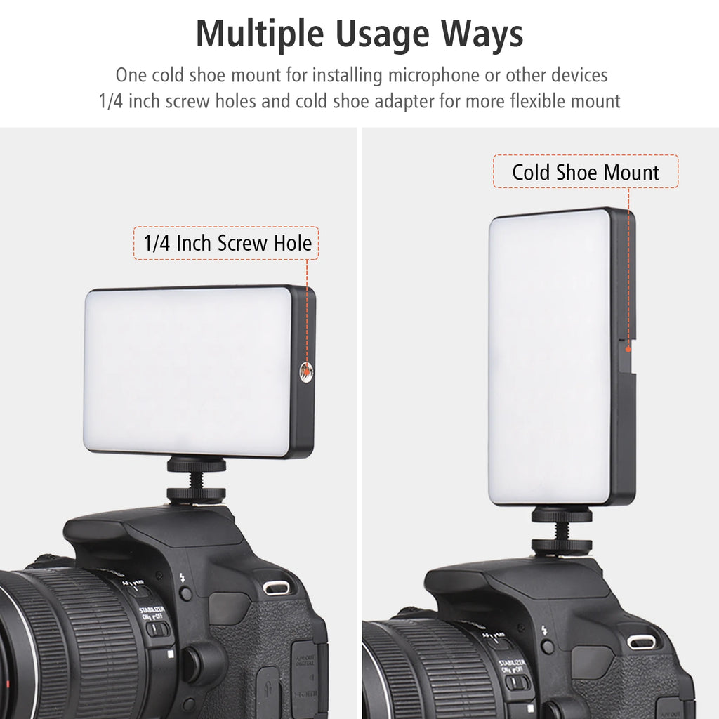 Luz LED Andoer CRI95+ 2500K-9000K Regulable W140 RGB para Video, Recargable, con Pantalla LCD para Vlog