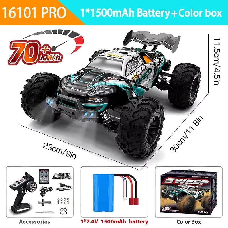 Coche RC 1:16 de Alta Velocidad, Monster Truck Todoterreno 4x4
