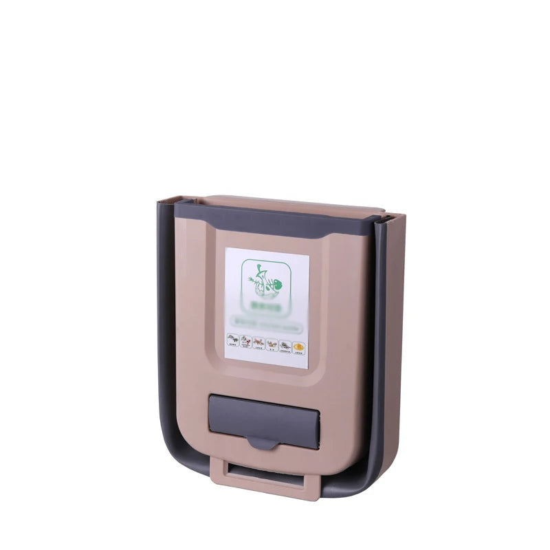 Cubo de basura plegable para cocina, cubo de basura montado en la pared, cubo de basura para puerta de armario de cocina, cubo de basura plegable para vehículos