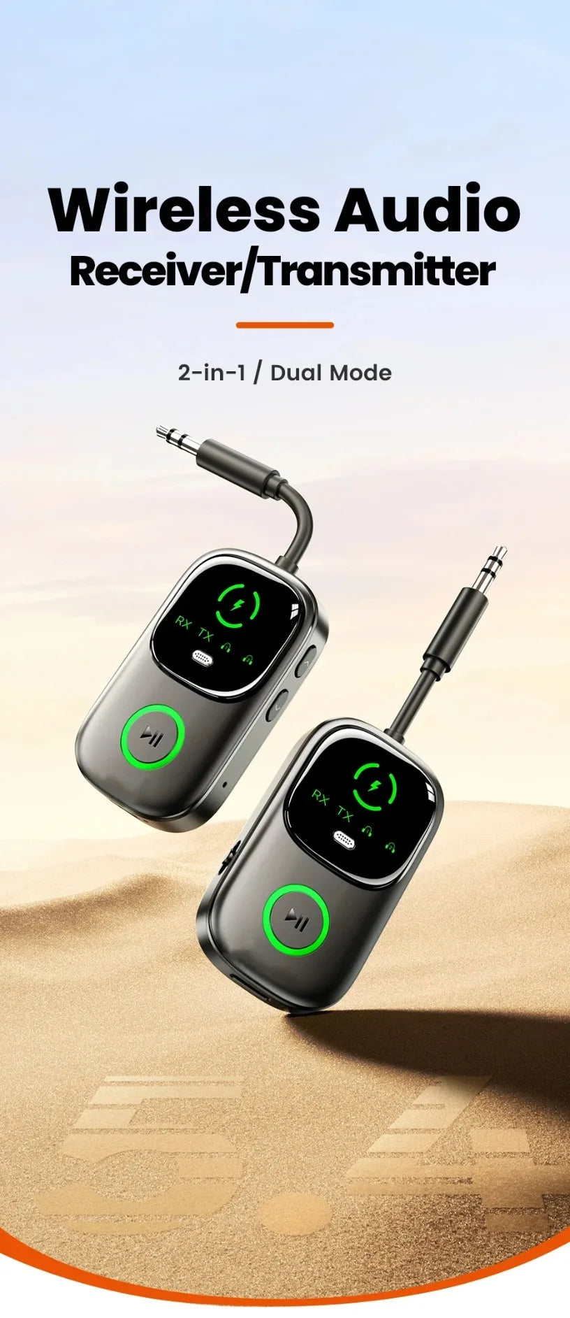 Nuevo receptor/transmisor de audio Bluetooth 5,4, adaptador Bluetooth para televisores, auriculares, coches y otros dispositivos con un conector de 3,5 MM