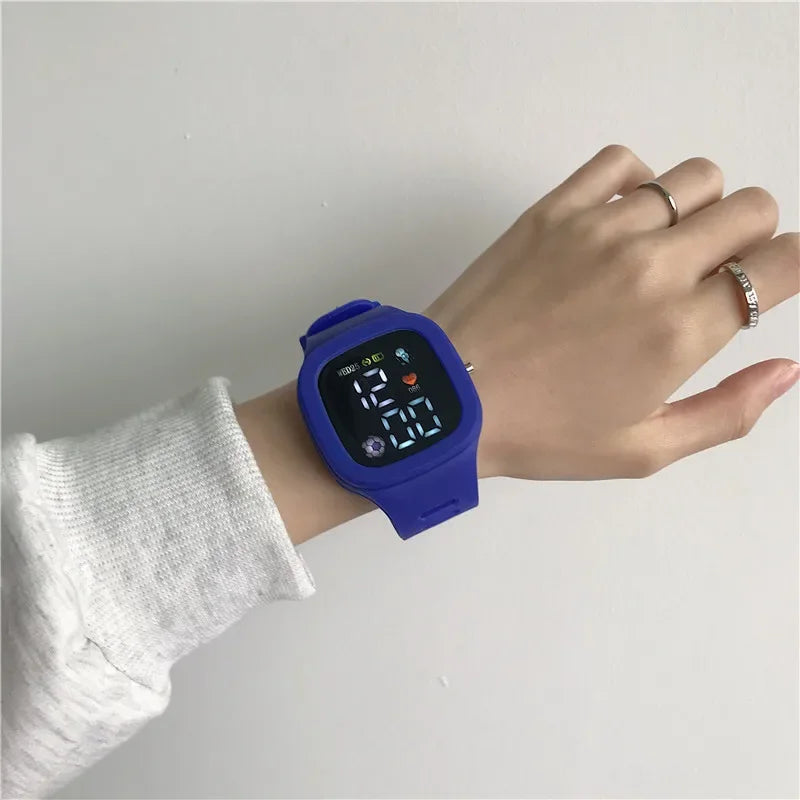 Reloj infantil con orejas de gato y pulsera, reloj digital impermeable, reloj deportivo electrónico LED para niñas, niños, estudiantes, regalo para niños