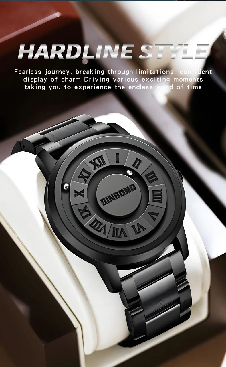 Reloj de Cuarzo BINBOND para Hombre, Acero Inoxidable, Resistente al Agua