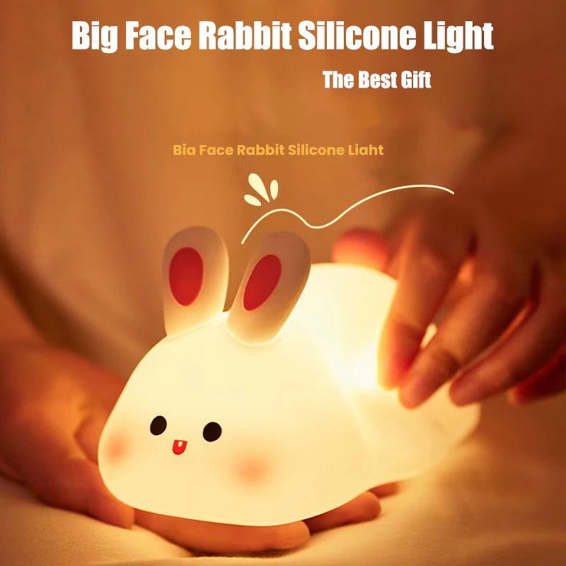 Luz nocturna de silicona suave: lámpara de noche regulable de 3 niveles con control táctil recargable por USB para guardería, niños, bebés y decoración de regalo