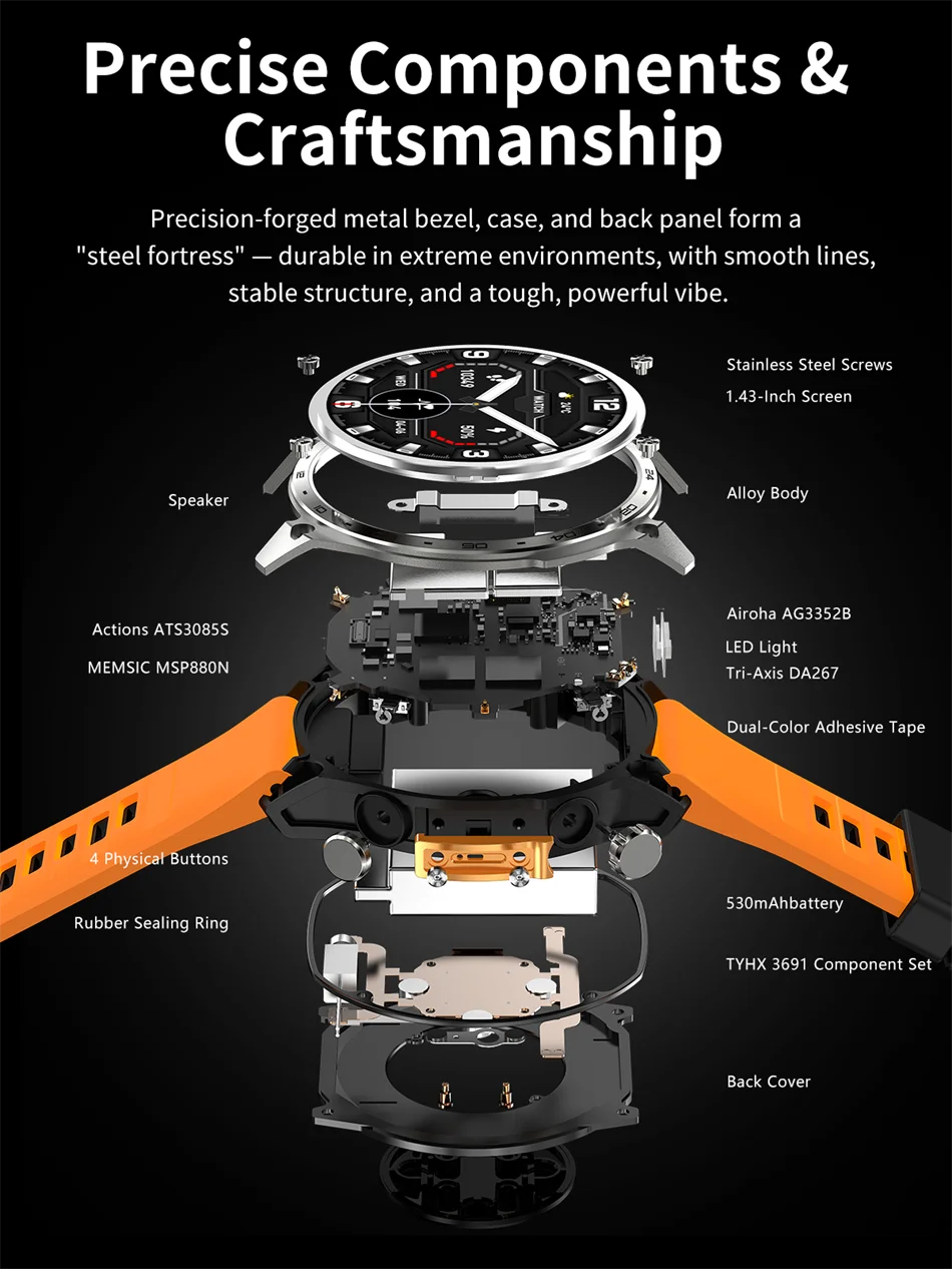 Reloj Inteligente HD300 Pro con GPS Offline, Memoria 4GB y Linterna