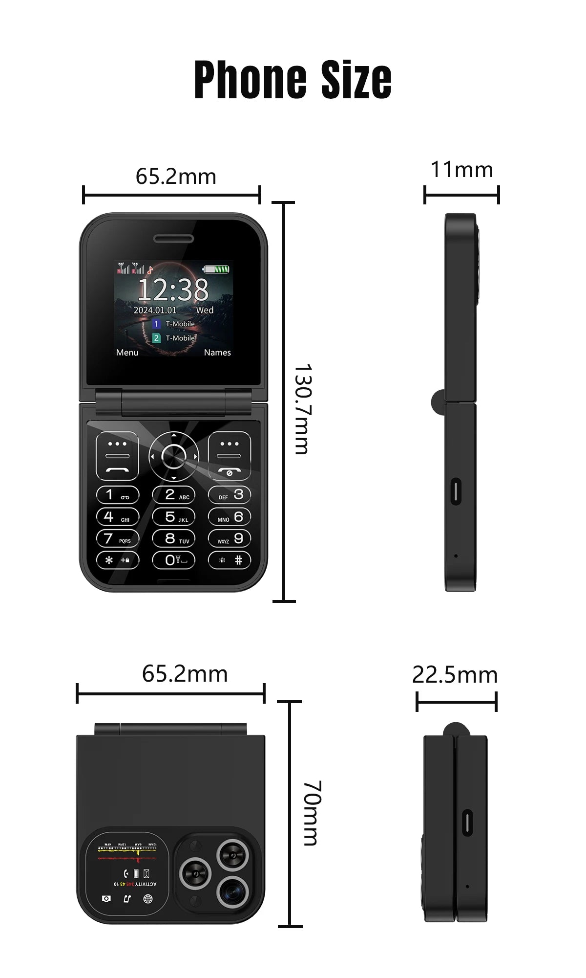 SERVO F15 Mini teléfono móvil pequeño con tapa 2 SIM en espera velocidad Dial linterna de voz mágica grabación de llamadas 2G GSM lindo teléfono móvil plegable
