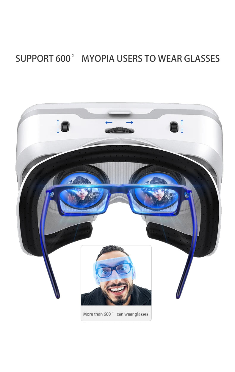 3D Viar teléfono realidad Virtual gafas VR auriculares casco dispositivos lentes inteligentes gafas teléfonos inteligentes teléfono móvil Hedset juegos móviles