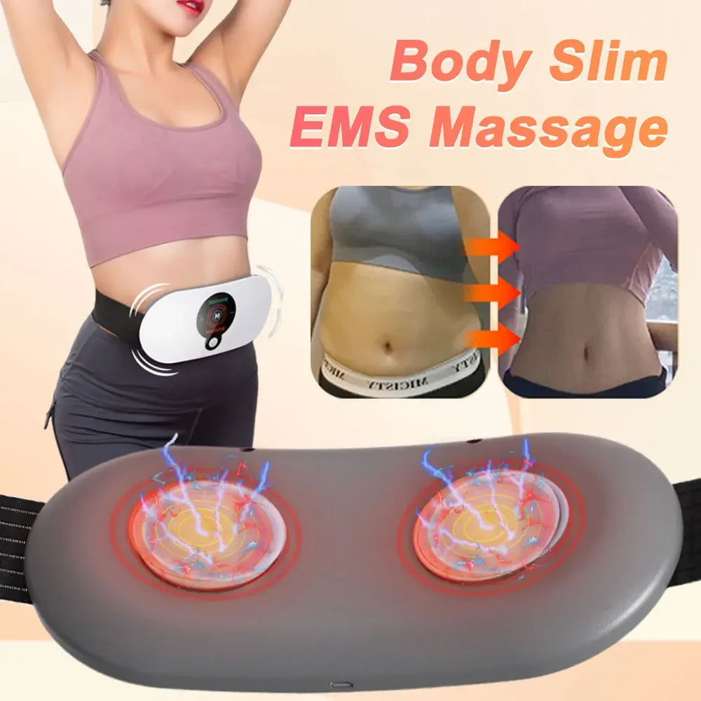 Masajeador delgado Abdominal EMS, entrenador eléctrico de cintura, quemador de grasa y celulitis, cinturón, vibración, masaje muscular, adelgazamiento, pulso, pérdida de peso