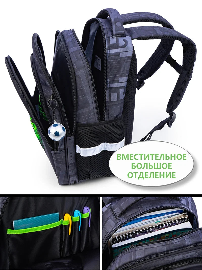 Mochilas escolares de dibujos animados para niños, mochila ortopédica para niños de 1 a 2 grados, mochilas escolares para estudiantes, nueva marca rusa