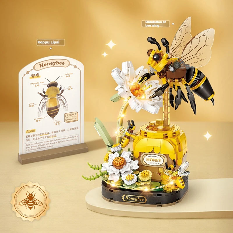 Bloques de Construcción de la Serie de Insectos Brillantes LOZ, Mini Modelo DIY, Decoración para el Hogar, Regalo de Cumpleaños para Adultos
