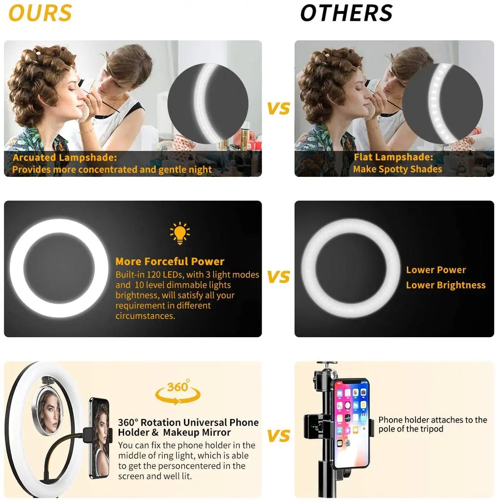 Anillo de luz LED para Selfie de 16/26/33cm, luz de relleno para fotografía, lámpara de anillo Led, luz de anillo para grabación de vídeo, transmisión en vivo, lámpara para Selfie
