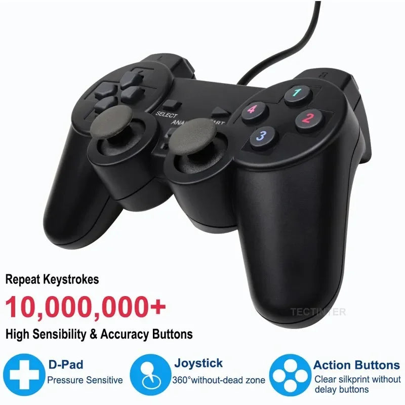Joystick USB con Cable para Juegos de PC, Controlador de Juegos para Computadora Portátil con Windows, WinXP, Win7, Win8, Win10, Accesorios para Juegos