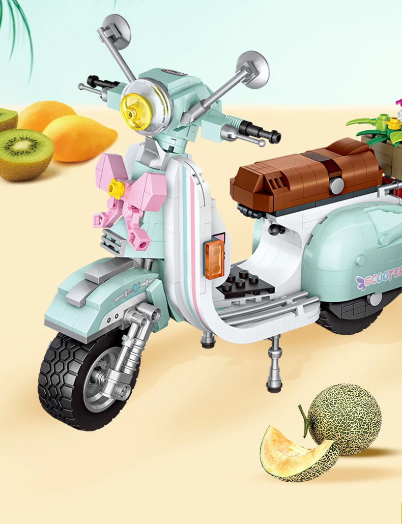 Bloques de Construcción LOZ-1117, Motocicleta Eléctrica Urbana, Modelo MOC para Armar, Decoración de Escritorio, Regalo Coleccionable para Adultos, Cumpleaños, Festividades