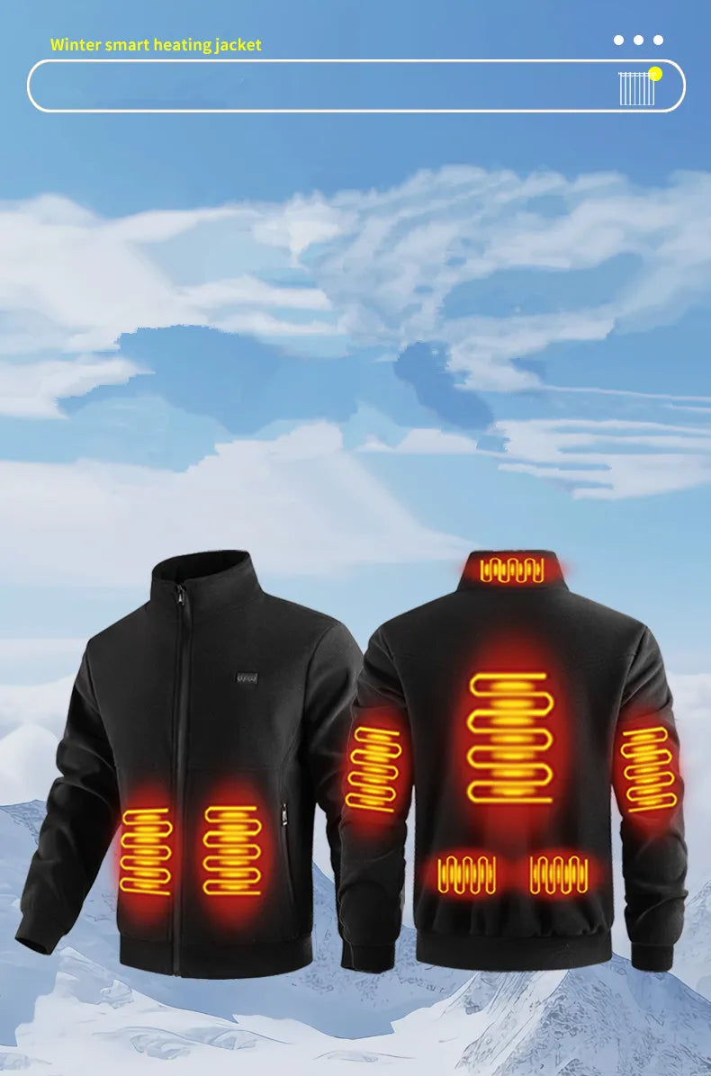 Chaqueta Calefaccionada de 8 Zonas para Hombre y Mujer, Lana Polar