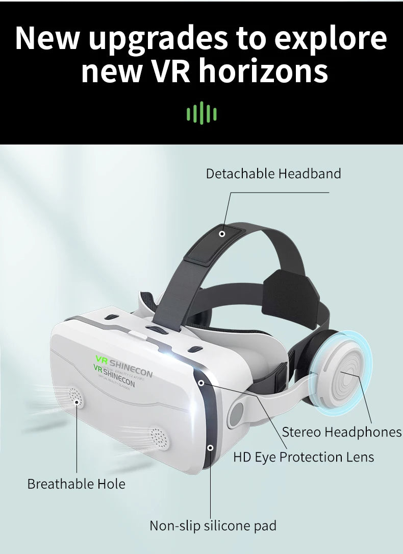 Gafas de realidad Virtual VR, dispositivos de auriculares 3D, lentes para casco Viar, inteligentes para teléfonos inteligentes, auriculares para teléfono móvil Realidade