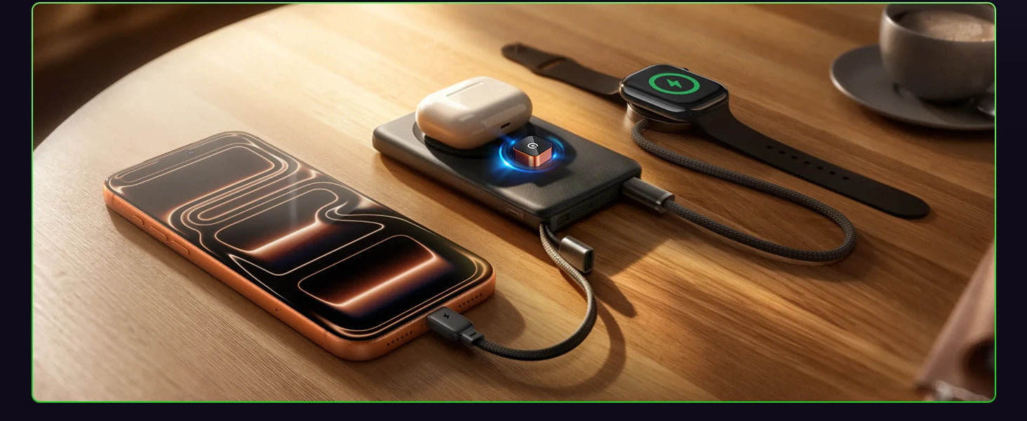 Adaptador Inalámbrico CarPlay 2026 (Tipo C) CarPlay y Android Auto, Puerto Tipo C, Convierte de Cableado a Inalámbrico, Plug & Play, Auto-C