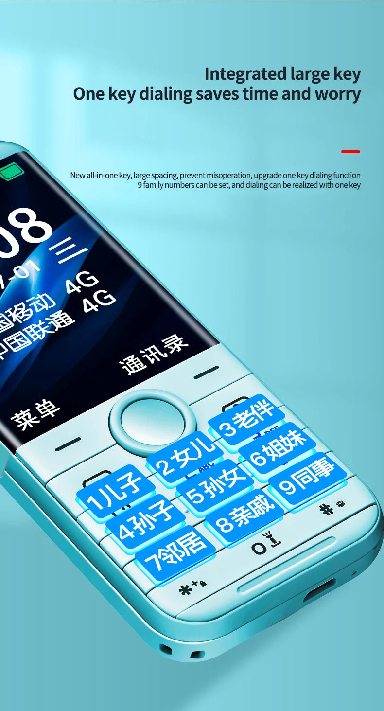 Nuevo Teléfono Celular HOSWN H29 4G con Pantalla de 2.8 Pulgadas, LTE, Doble SIM, 6800mAh, Altavoz Potente y Linterna