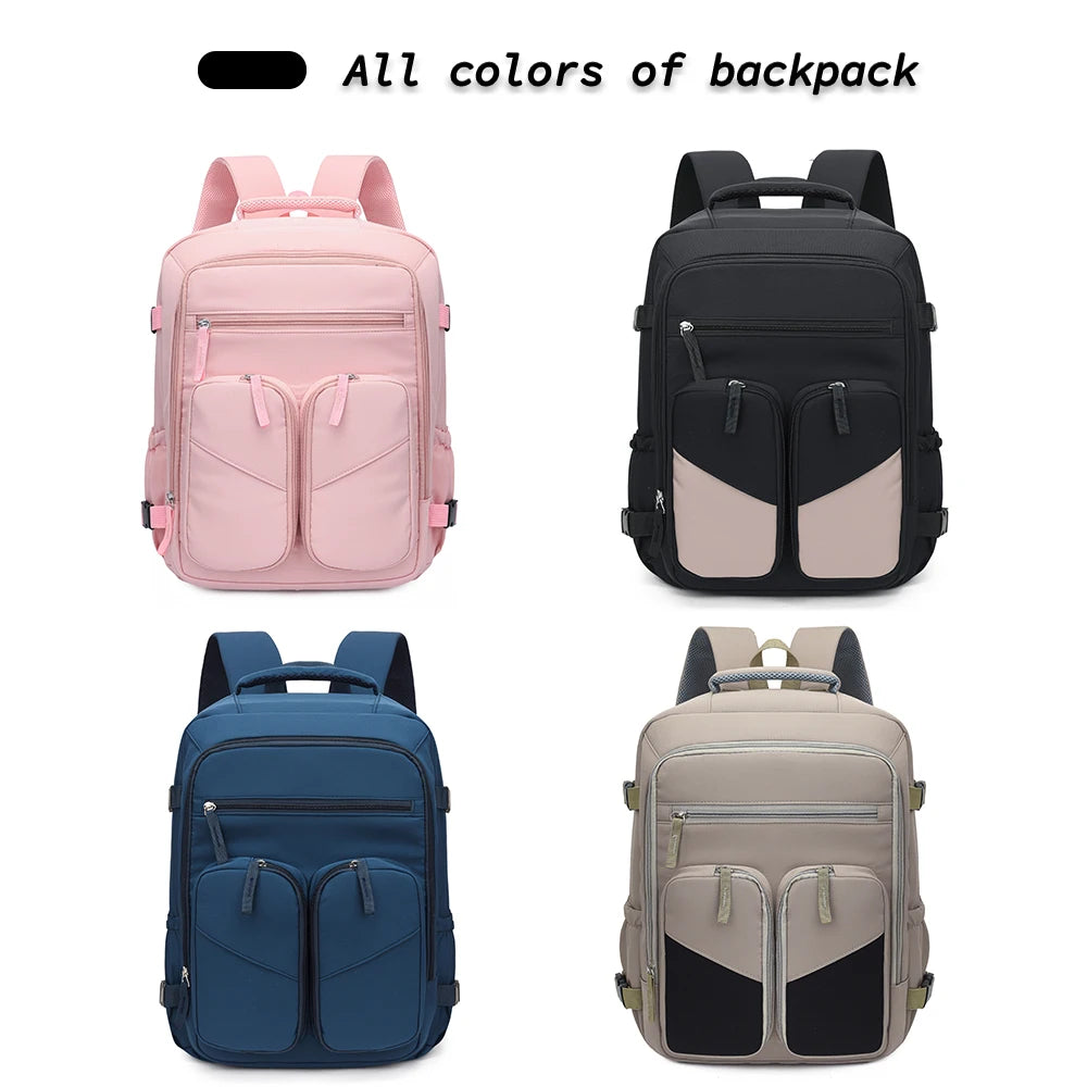 Mochila de Viaje de 25L, 180 °     Mochila para Portátil con Compartimento para Zapatos, Bolsa de Nailon Resistente para el Trabajo y Viajes