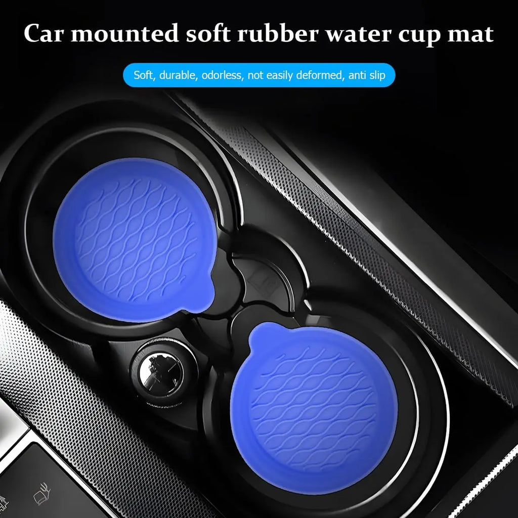 Estera Universal para taza de coche de silicona, estera para taza de agua con orificio medio para coche, estera para taza de agua creativa antideslizante circular para coche