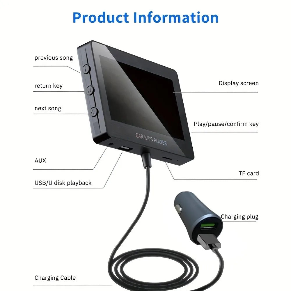 Receptor de Audio para Auto DYBO M6, Transmisor FM Bluetooth, Pantalla MP5 4,3"