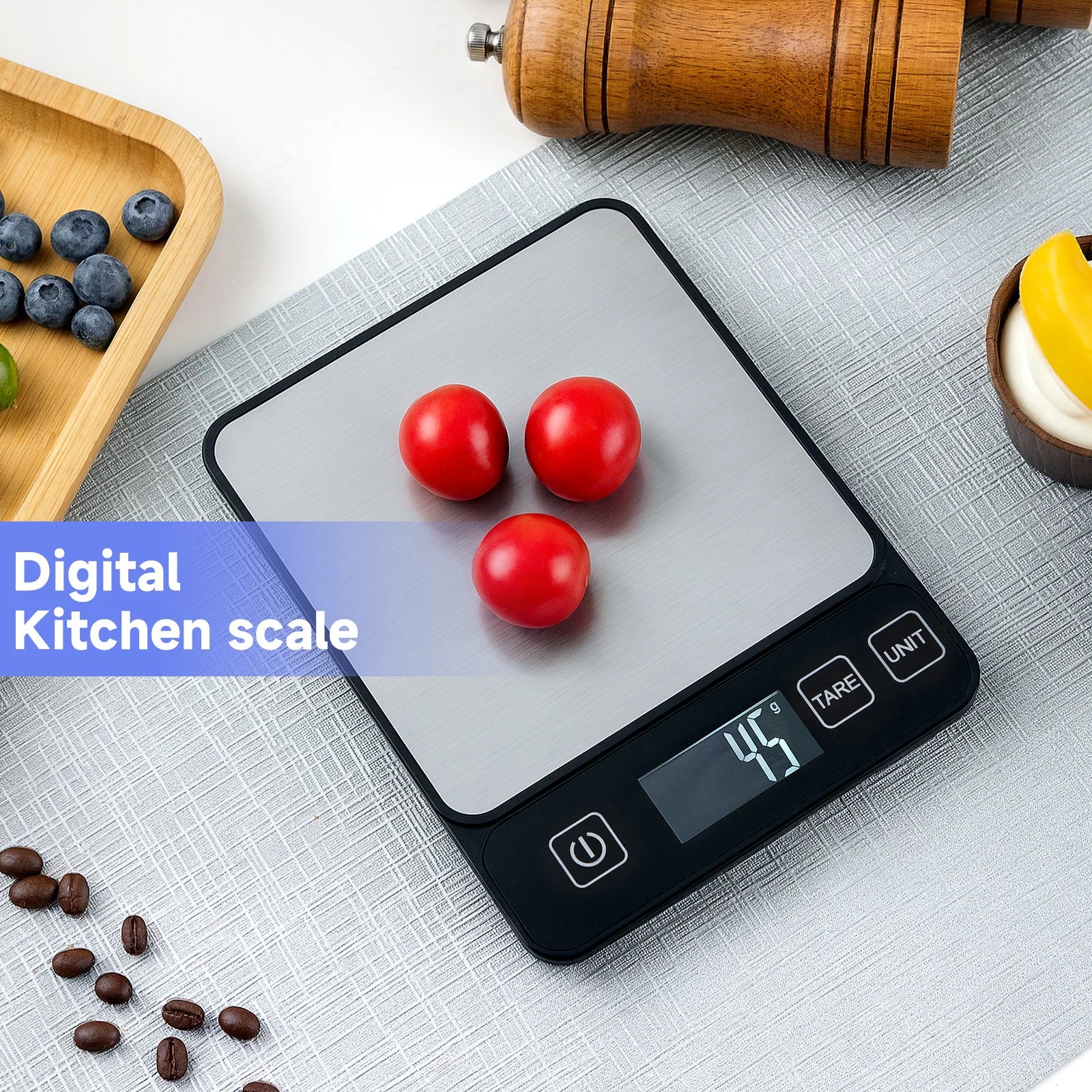 Báscula de cocina mejorada, báscula electrónica de alta precisión, alta calidad, para hornear alimentos, café, té, fruta, herramienta profesional esencial para el hogar
