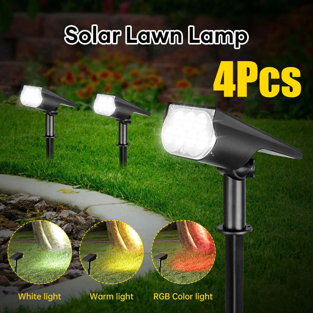 Foco Solar de 7 LED para iluminación exterior, luz de pared Solar impermeable IP65 ajustable para camino de jardín, 1-4 Uds.
