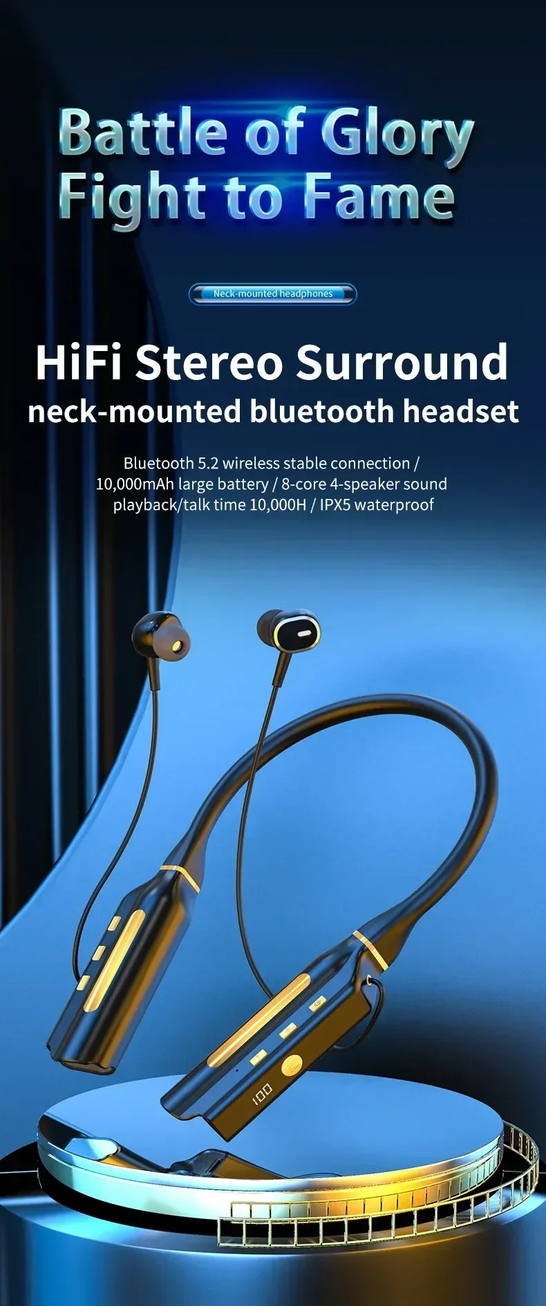 Auriculares Bluetooth Banda para el Cuello Deportivos