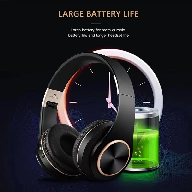 Auriculares inalámbricos supraaurales Bluetooth 5.3 HiFi estéreo de baja latencia con cancelación de ruido, auriculares para juegos con micrófono ENC