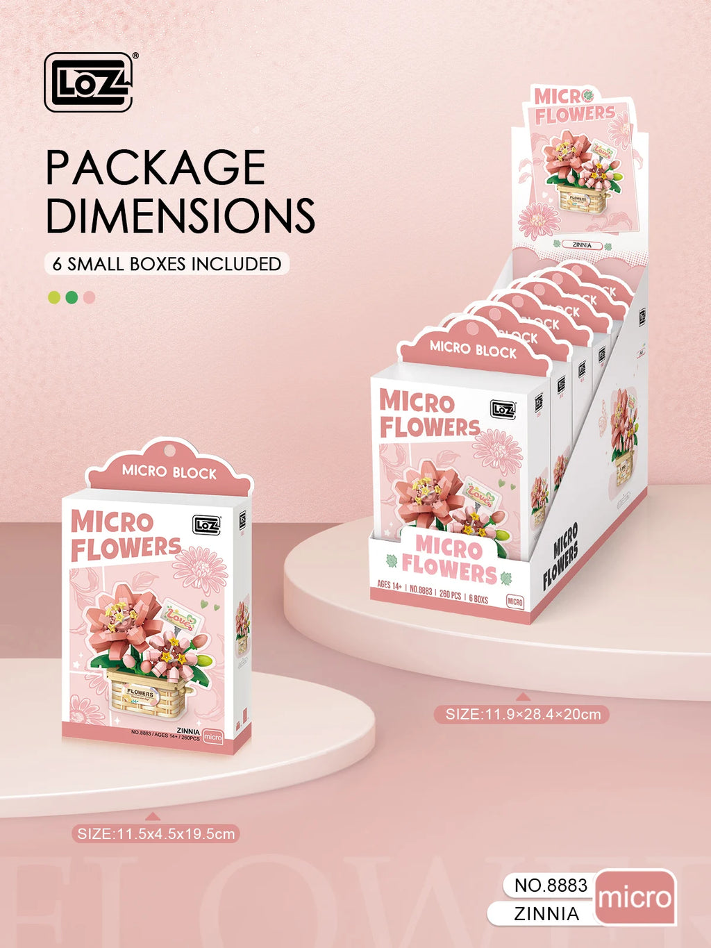 Set de Juguetes de Bloques de Construcción LOZ, Juego de Flores en Maceta, Modelo de Adorno Floral de Simulación para Escritorio, Juguete de Ensamblaje, Regalo Navideño para Niñas