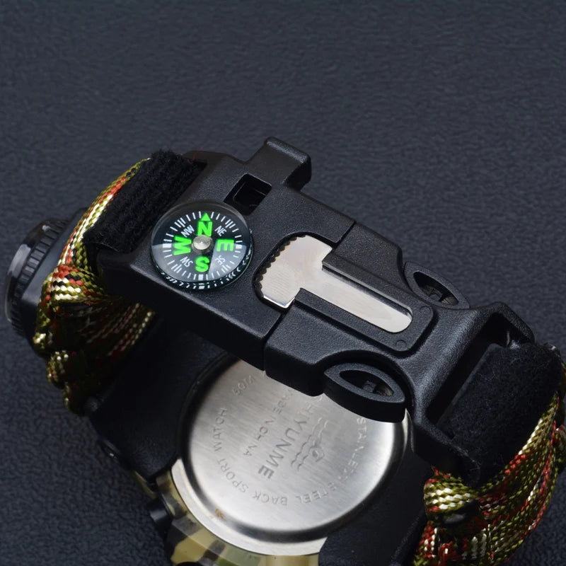 Reloj Digital Deportivo con Brújula y LED para Hombre, Resistente al Agua