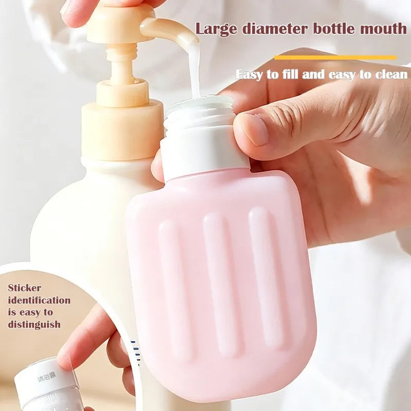 Juego de 3 Botellas Dispensadoras de Silicona Suave para Viaje, a Prueba de Fugas, Portátiles para Champú, Gel de Ducha, Maquillaje y Loción