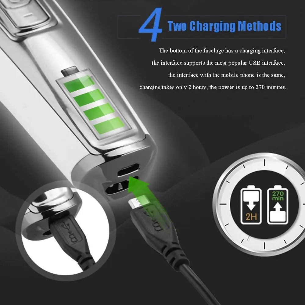 Cortadora de Pelo Recargable por USB para Hombre, Modelos KM-5027, KM-2028